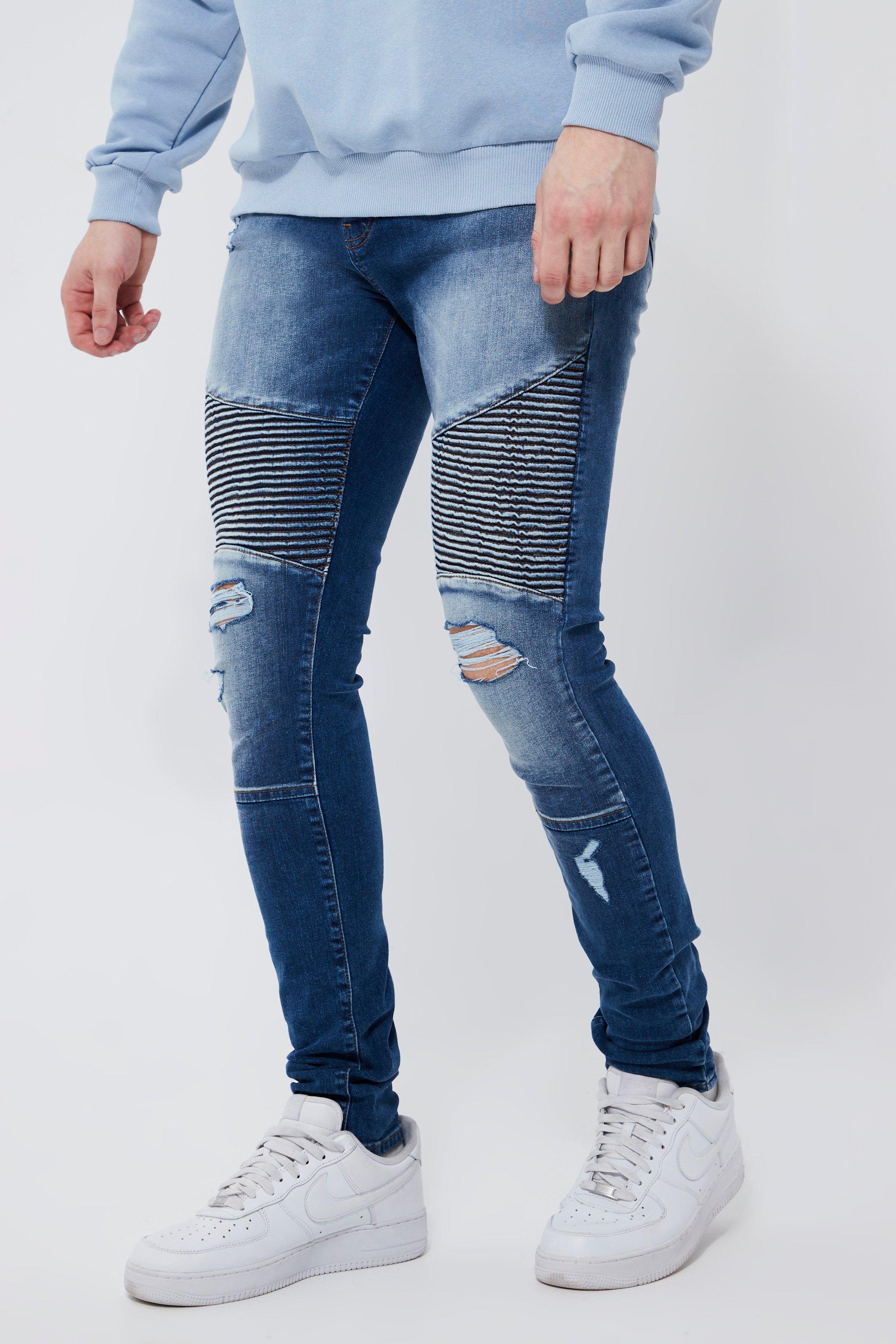 Tall Super Skinny Ripped Biker Jean boohooMAN